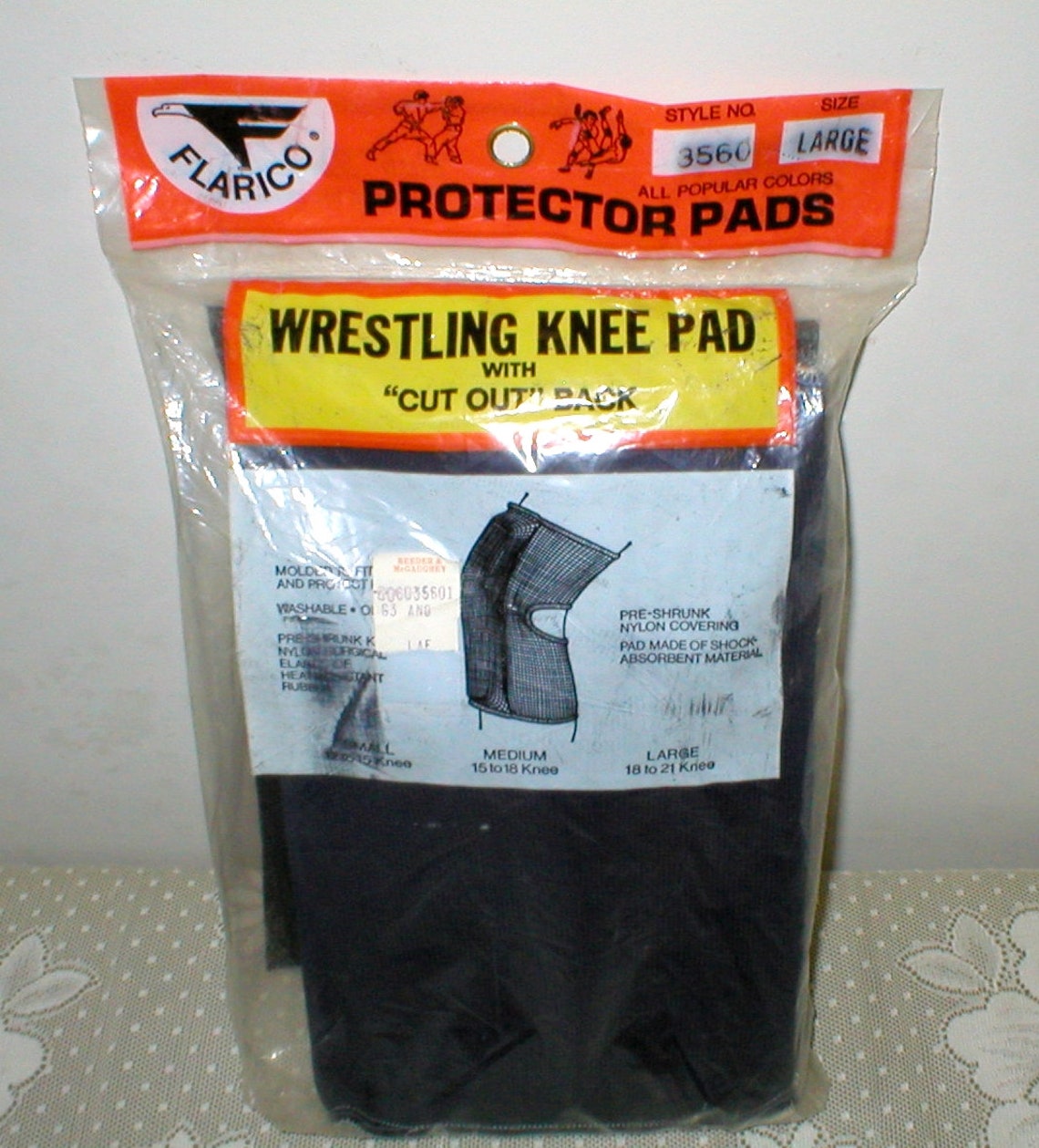 Pro Wrestling Knee Pads Black Size Large Vintage 1980 New Old Etsy