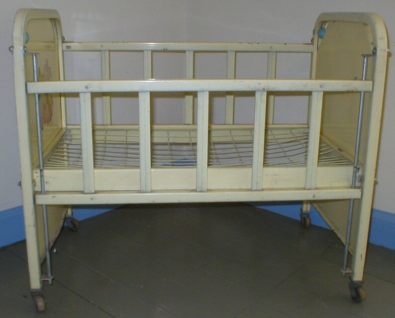 Vintage Antique Doll E Crib Bed Amsco Metal Rare Deluxe 1955 Etsy