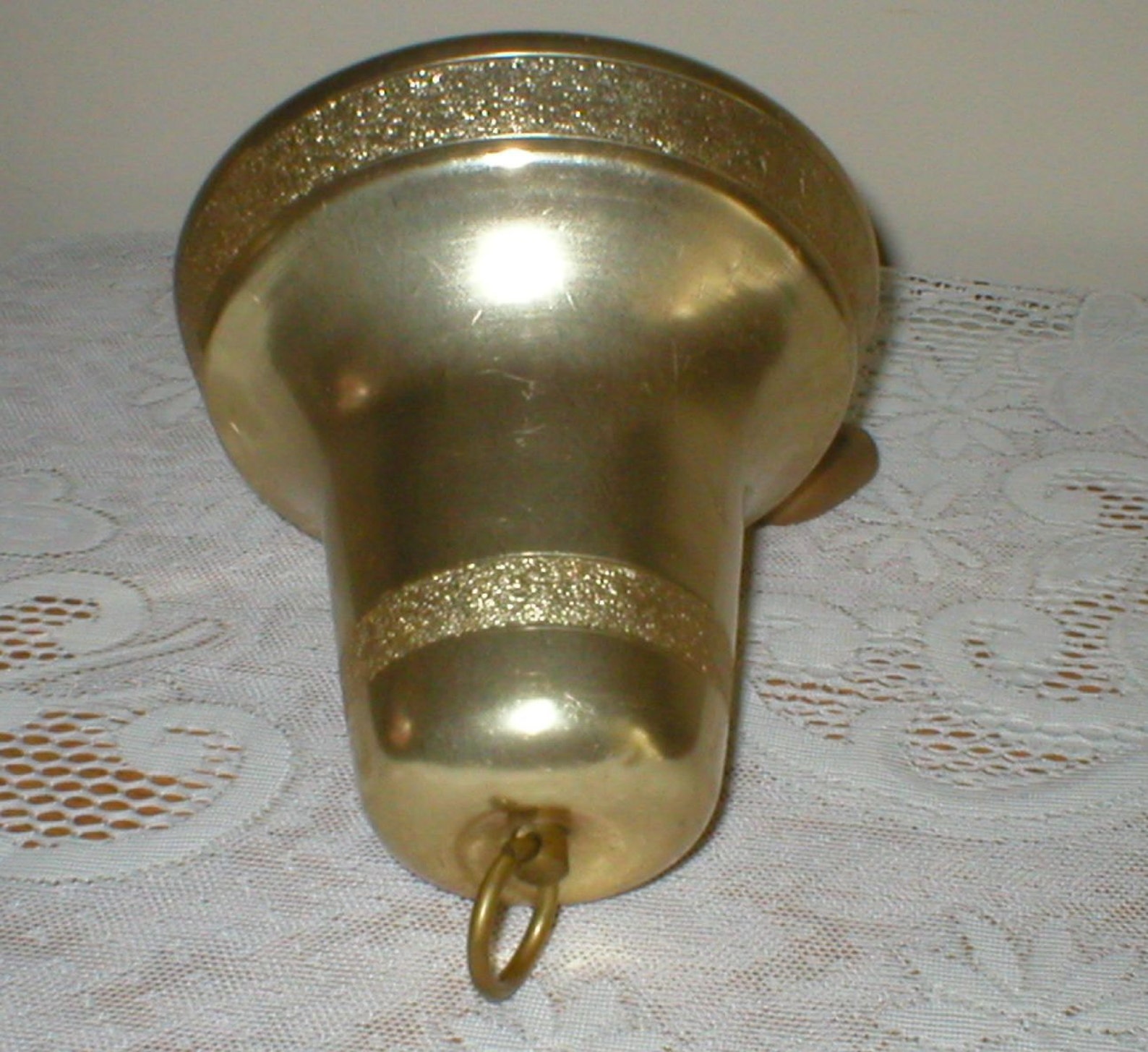 Musical Christmas Bell Gold Aluminum Pull String 1950s Plays Etsy