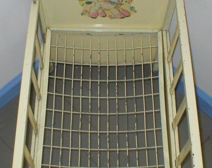Vintage Antique Doll E Crib Bed Amsco Metal Rare Deluxe 1955 Etsy