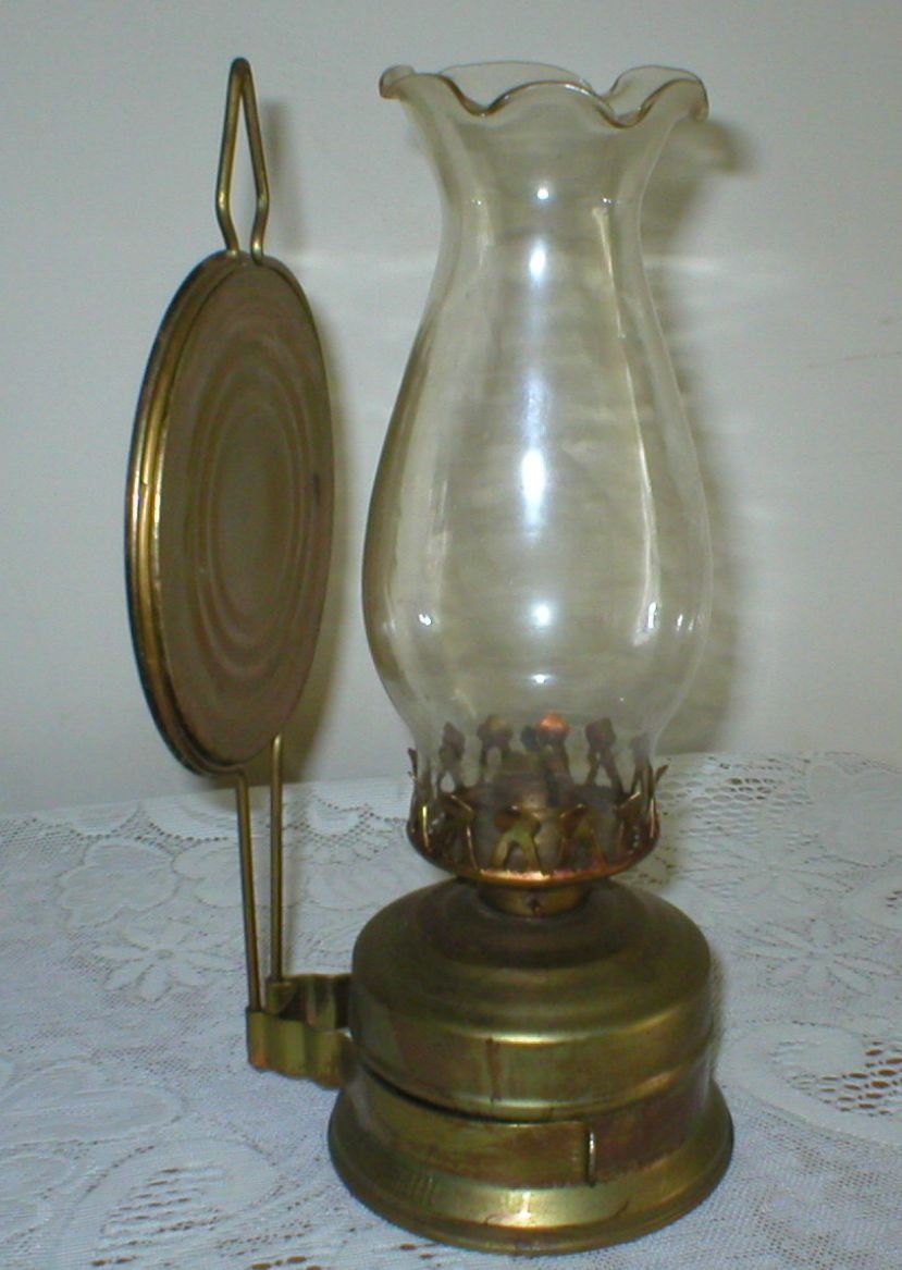 Oil Lamp Metal With Reflector Original globe Vintage Kerosene Etsy