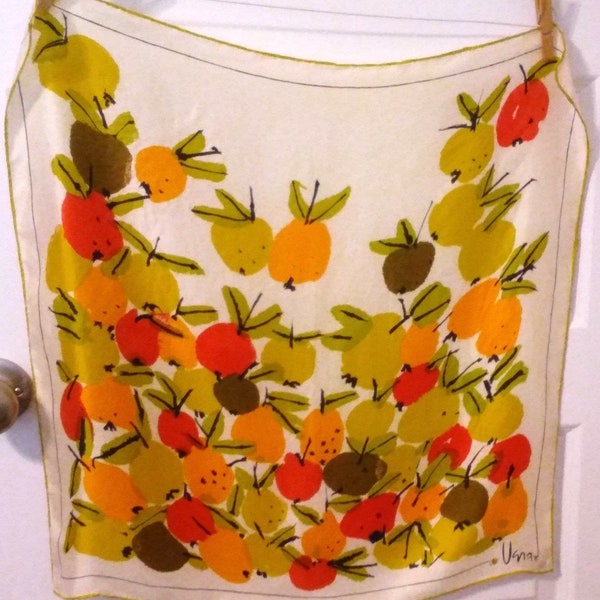 Vera Neumann Scarf Fruit Apples Vintage 60s - 70s