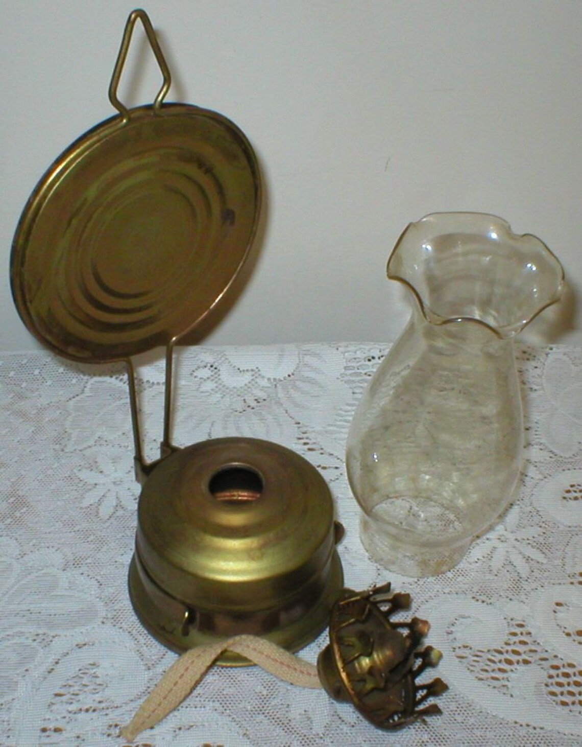 Oil Lamp Metal With Reflector Original globe Vintage Kerosene Etsy
