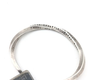 Twisted Word Phrase Sterling Silver Cuff Bracelet  - CUSTOM FOR Megan