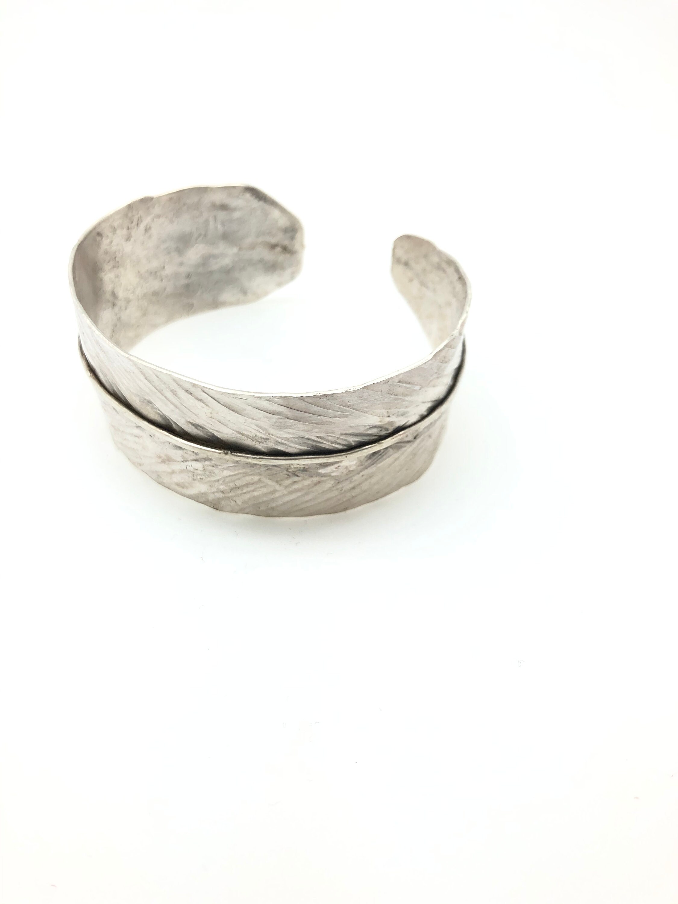 Sterling silver feather cuff