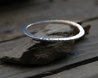 Signature Bangle hand forged bangle bracelet sterling silver