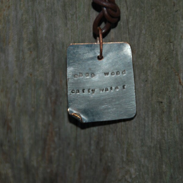 Custom order Chop Wood Carry Water Sterling Plated Pendant