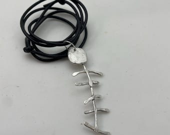 bonefish sterling silver fishbone pendant charm