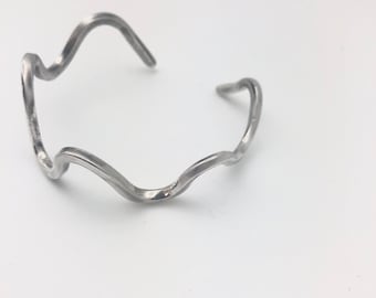 sterling silver wiggle cuff bracelet