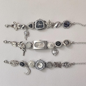 Bransoleta ze srebra z gwiazdą i księżycem, spersonalizowana biżuteria na rękę, unikatowy naszyjnik choker z czasomierzem dla kobiet, elegancki łańcuszek do zegarka vintage