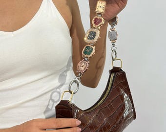 Retro Diamond Bag Chain,Gold Vintage Wallet Chain,Multi-Functional Strap,Elegant Punk Style,Unique Design,Perfect For Parties&Daily