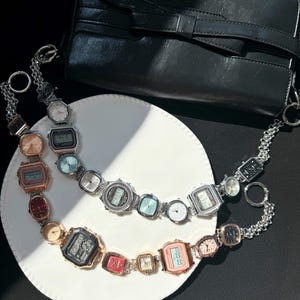 Punk Style 11 Watch Face Bag Chain,Y2K Watch Bag Accessory,Cyberpunk Multicolor Watch Pants Chain,Gothic Silver Watch Bag Strap,Gift For Her