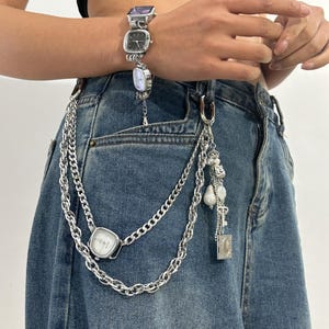 Steampunk Uhr Hosen Kette,Edgy Uhr Geldbörse Kette,Uhr Gürtel Hose Kette,Statement Taille Accessoire,Gothic Taschenkette,Jean Kette,Einzigartiges Geschenk