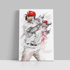 Bryce Harper Poster, Philadelphia Phillies Wall Art Print, Baseball Sports Poster, MLB Canvas Print, MLB Framed Poster, Baseball Poster - G7