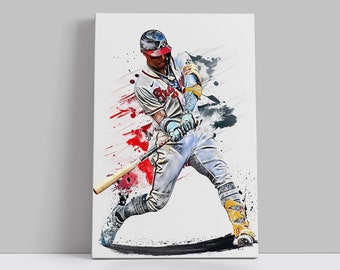 Ronald Acuna Jr Poster Atlanta Braves Wall Art Print Baseball Sports Poster MLB Canvas Print Framed Poster Baseball Poster Home Decor G32