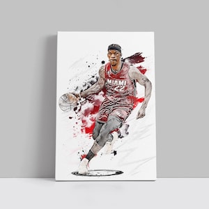 Jimmy Butler Poster Miami Heat Wall Art Print Basketball Sports Poster NBA Canvas Print Framed Poster Basketball Poster Home Decor H46