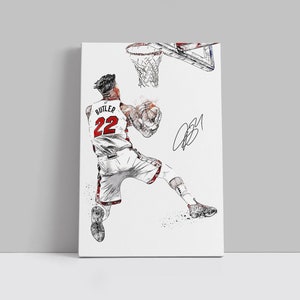 Jimmy Butler Poster Miami Heat Wall Art Print Basketball Sports Poster NBA Canvas Print Framed Poster Basketball Poster Home Decor H45
