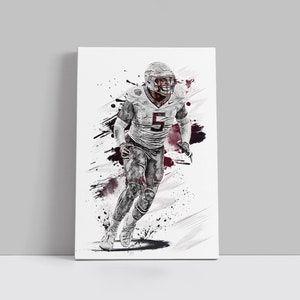 Jared Verse Poster Florida Seminolen Wall Art Print College Football Sport Canvas NFL Canvas Print Football Poster Home Decor H139