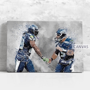 Marshawn Lynch Poster Topseller Seahawks Wall Art Print Football Kunstwerk NFL Sports Gerahmte Leinwand Druck Wohnkultur Geschenk M105 Geburtstagsgeschenk