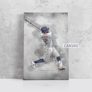 Francisco Lindor Poster New York Mets Wall Art Print Baseball Artwork MLB Sports Framed Canvas Print Home Decor Gift M137 Birthday Gift