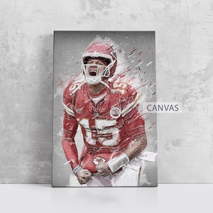 Patrick Mahomes Wall Art Kansas City Chiefs Poster Print Football Artwork NFL Framed Canvas Print Home Decor Gift M97 Birthday Gift