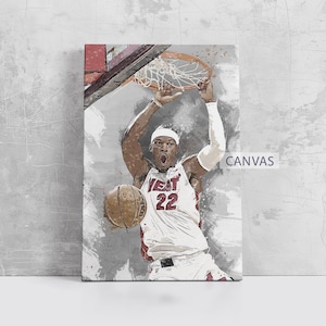 Jimmy Butler Framed Canvas Print Miami Heat Poster Basketball Artwork NBA Wall Art Print Home Decor Gift M46 Birthday Gift