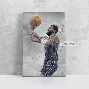 Kyrie Irving Framed Canvas Print Dallas Mavericks Poster Basketball Artwork NBA Wall Art Print Home Decor Gift M55 Birthday Gift