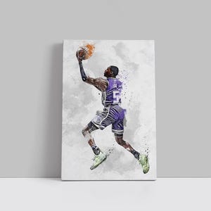 De&#39;Aaron Fox Poster Sacramento Kings Wall Art Print Basketball Sports Poster NBA Canvas Print Framed Poster Basketball Poster Home Decor H14