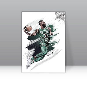 Jaylen Brown Poster Boston Celtics Wall Art Print Basketball Sports Poster NBA Canvas Print Framed Poster Basketball Poster Home Decor H41