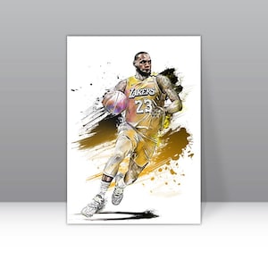 Lebron James Poster Los Angeles Lakers Wall Art Print Basketball Sports Poster  Canvas Print Framed Poster Basketball Poster Home Decor H71