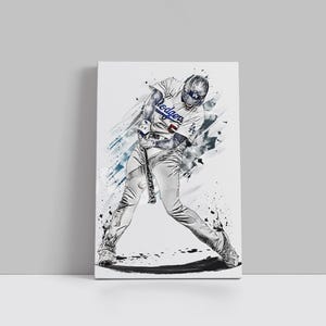 Freddie Freeman Poster, Los Angeles Dodgers Wall Art Print, Baseball Sports Poster, MLB Canvas Print, MLB Framed Poster, Baseball Poster-G17