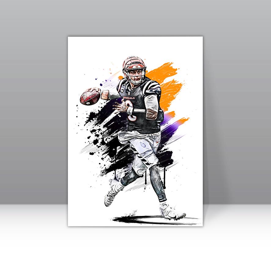 Joe Burrow Poster Cincinnati Bengals Wall Art Print Football Player Sports Canvas NFL Canvas Print Football Poster Home Decor H148