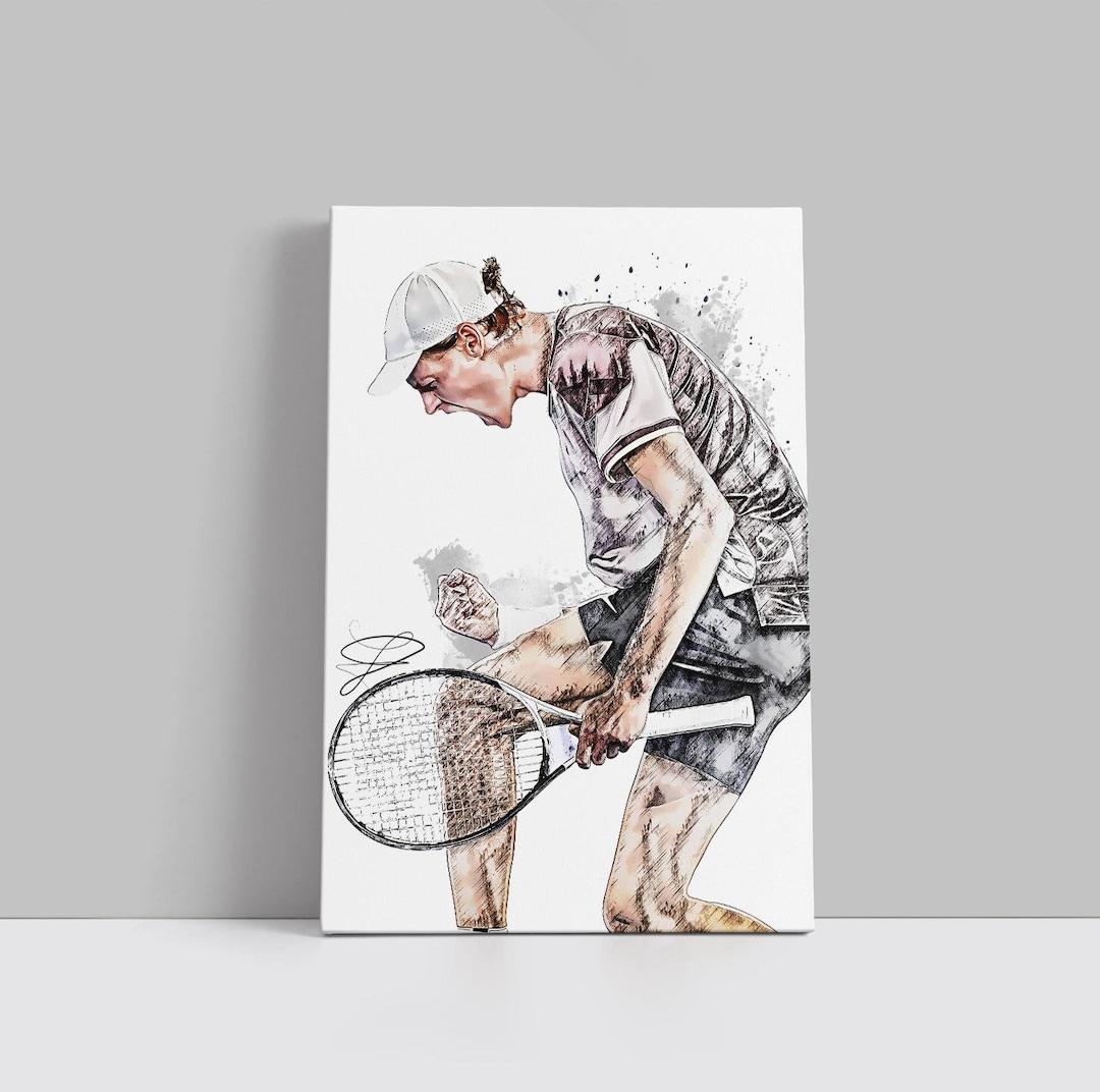 Poster Jannik Sinner Autografato A4 Con Cornice - Decorazione Sportiva Per Appassionati Tennis - Foto 8