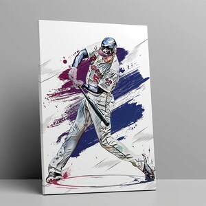 Freddie Freeman Poster, Los Angeles Dodgers Wall Art Print, Baseball Sports Poster, MLB Canvas Print, MLB Framed Poster, Baseball Poster-G15