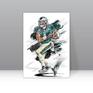 Jalen Hurts Poster Philadelphia Eagles Wall Art Print Football Player Sports Canvas NFL Canvas Print Football Poster Home Decor H138
