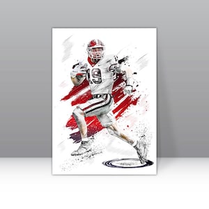 Brock Bowers Poster Georgia Bulldogs Wand Kunst Fußballspieler Sport Leinwand NFL Canvas Print Football Poster Home Decor H114