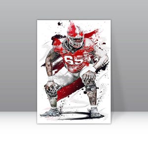 Amarius Mims Plakat Georgia Bulldogs Sztuka ścienna Piłkarz Sporty Płótno NFL Płótno Wydruk Piłkarski Plakat Wystrój Domu H108