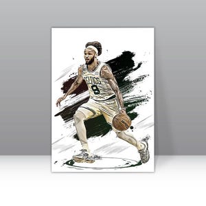 Derrick White Poster Boston Celtics Wall Art Print Basketball Sports Poster NBA Canvas Print Framed Poster Basketball Poster Home Decor H17