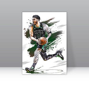 Jason Tatum Poster Boston Celtics Wall Art Print Basketball Sports Poster NBA Canvas Print Framed Poster Basketball Poster Home Decor H38