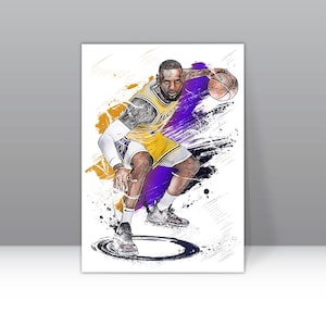 Lebron James Poster Los Angeles Lakers Wall Art Print Basketball Sports Poster  Canvas Print Framed Poster Basketball Poster Home Decor H72