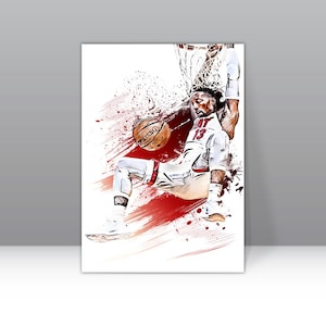 Bam Adebayo Poster Miami Heat Wall Art Print Basketball Sports Poster NBA Canvas Print Framed Poster Basketball Poster Home Decor H6
