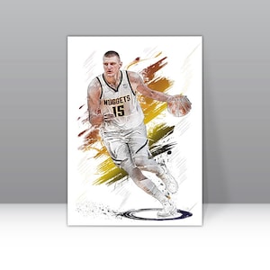 Nikola Jokic Poster Denver Nuggets Wall Art Print Basketball Sports Poster NBA Canvas Print NBA Abstract Painting Poster Home Decor H78
