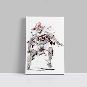 JC Latham Poster Alabama Crimson Tide Wall Art Print College Football Sports Canvas NFL Canvas Print Football Player Poster Home Decor H145