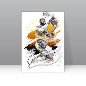 Lebron James Poster Los Angeles Lakers Wall Art Print Basketball Sports Poster  Canvas Print Framed Poster Basketball Poster Home Decor H70