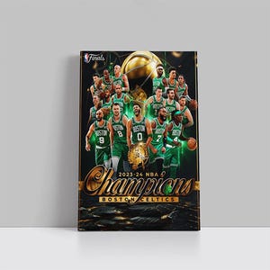 Boston Celtics 2024 Poster Celtics Wall Art Print Basketball Sports Poster NBA Canvas Print Framed Poster Basketball Poster Home Decor H0