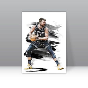 Domantas Sabonis Poster Sacramento Kings Wall Art Print Basketball Sports Poster Canvas Print Framed Poster Basketball Poster Home Decor H23