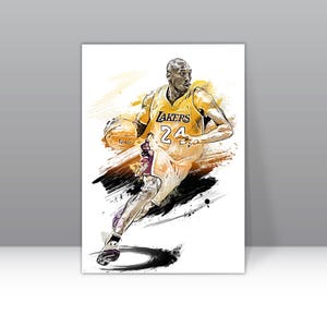 Kobe Bryant Poster Los Angeles Lakers Wall Art Print Basketball Sports Poster NBA Canvas Print Framed Poster Home Decor H59 Birthday Gift