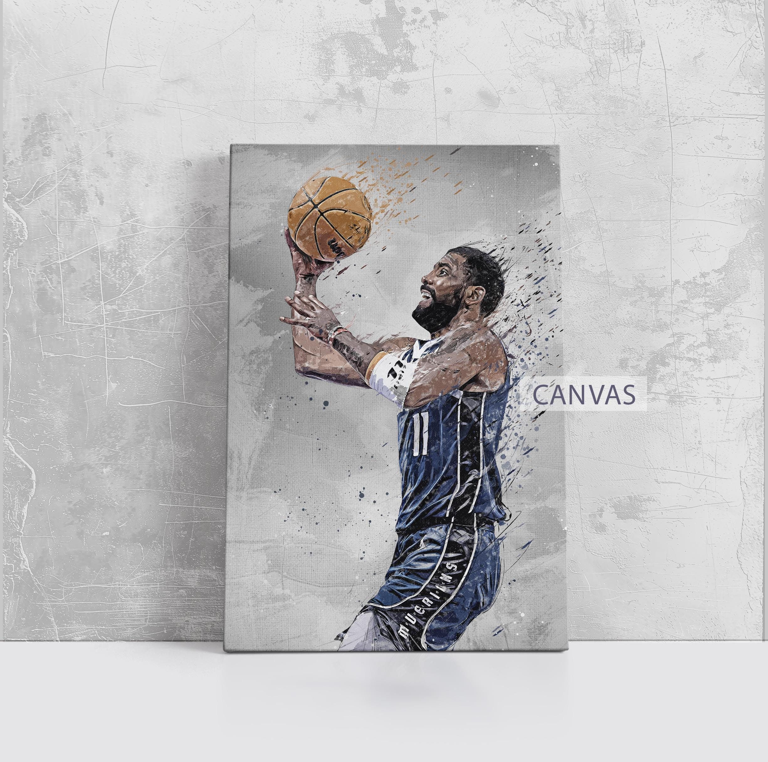 Kyrie Irving Framed Canvas Print Dallas Mavericks Poster