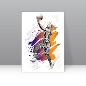 Jalen Brunson Poster New York Knicks Wall Art Print Basketball Sports Poster NBA Canvas Print Framed Poster Basketball Poster Home Decor H33