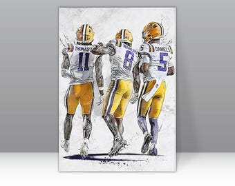 Malik Nabers Poster LSU Tigers Wall Art Print College Football Player Sports Canvas NFL Canvas Print Football Poster Home Decor H164